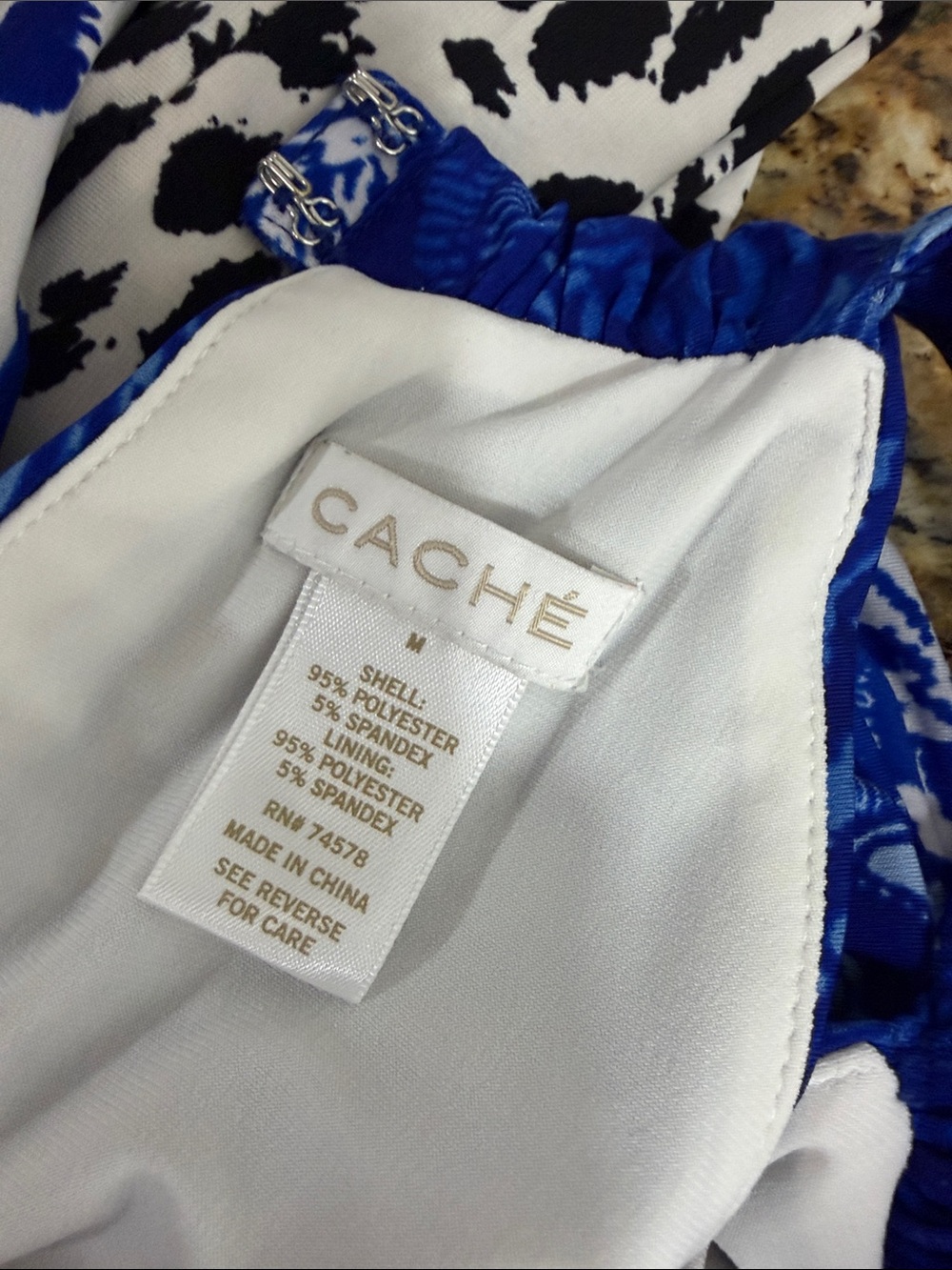Cache Blue Leopard Paisley Print Halter Keyhole Maxi Dress Size M - Picture 4 of 9